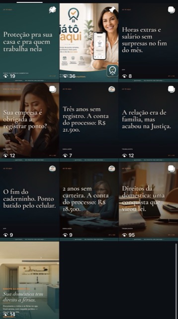 Feed do Instagram @jatoaqui_ padronizado